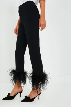 Black Feather Compression Knit Ashford Pants -MOTHER || Veronica Beard Shop 0VI8OmvnF5pA2dBwlGM6yN2VUrpuSvXa 1