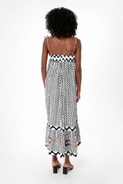 Black Ripple Tie Strap Smocked Straight Midi Dress -MOTHER || Veronica Beard Shop 5HRDpDU43o8kWp3KMxTrLjM7zMnXi7Jl 1