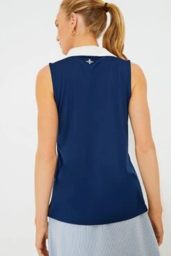 Navy Sleeveless Caroline Polo -MOTHER || Veronica Beard Shop 5JuagJ6PD52lqb6y1tl0eJ6XX1s7KQ6w 1
