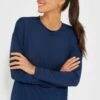 Navy Long Sleeve Ryan Boyfriend Tee -MOTHER || Veronica Beard Shop 5vqBnGfzDDXAlmD4mVN43p1tuC6vuEMf 1
