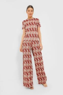 Marella Rust Geometric Lurex Knit Trouser -MOTHER || Veronica Beard Shop 6aLyaGGSJoedSzxtDHGoDTBrDv4psvlh 1