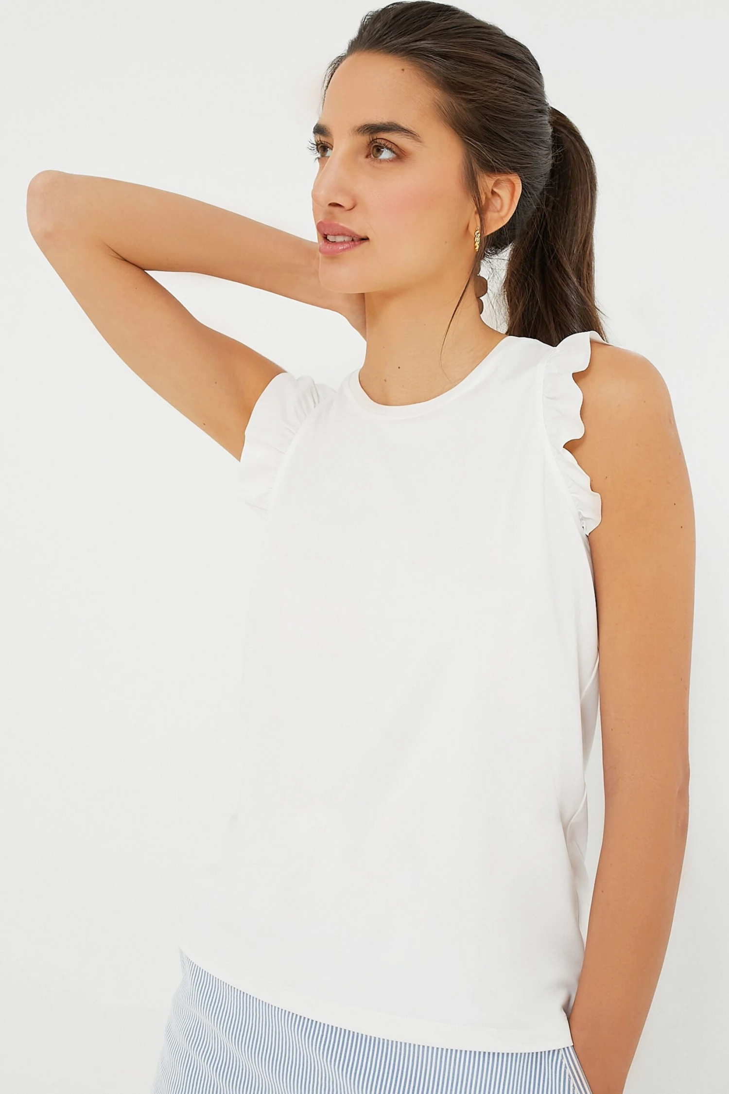 White Ruffle Lea Tank 3 White Ruffle Lea Tank