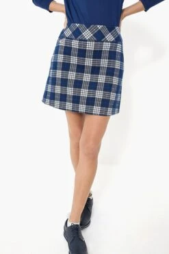 Navy Plaid 17 Inch Helen Golf Skirt