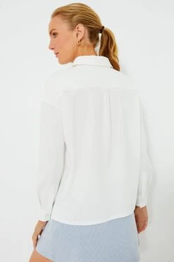 White Long Sleeve Performance Cotton Harrison Polo 12 White Long Sleeve Performance Cotton Harrison Polo -MOTHER || Veronica Beard Shop C42UKHXQl3uppWzyOfjxRcPlzdDp5LDs 1