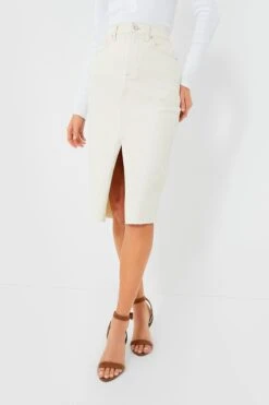 Veronica Beard Ecru Breves Midi Skirt