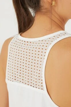 White Cane Ellen Racerback Tank -MOTHER || Veronica Beard Shop Dgt7Zp1ZZsYBfVKvBmwT7qxfhyd3nbHo 1