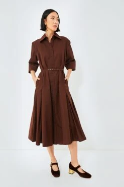 Dark Brown Tokyo Italian Cotton Dress -MOTHER || Veronica Beard Shop DhNh9RjwVvcMJfb7FwDgoOSDBhdRwwPK 1