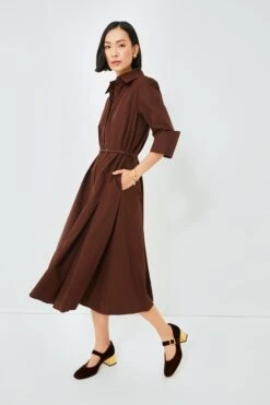 Dark Brown Tokyo Italian Cotton Dress -MOTHER || Veronica Beard Shop GFZeWjXSSz84ctLdytQft5HKTi6cdPK9 1
