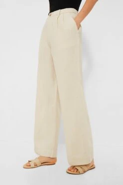Sandshell Air Linen Pleated Trousers -MOTHER || Veronica Beard Shop I5BMlsMUS2m1mPrDlgMUXo3BgD8wc2vj 1