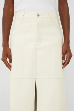 Ecru Vegan Leather Midi Skirt -MOTHER || Veronica Beard Shop J3e6DqOtylcLUJTFQxUPBDp1gkCkivOo 1