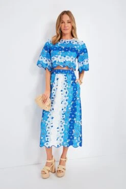 Farm Rio Flower Stripes Off White Midi Skirt -MOTHER || Veronica Beard Shop KCGqogFaUYmAesVFf1DWGJcZgS7c7CGl 1