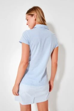 Periwinkle And White Short Sleeve Polo -MOTHER || Veronica Beard Shop OH1dogsdHrzCpFYyfOdGON2Rac577kUe 1