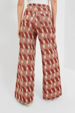 Marella Rust Geometric Lurex Knit Trouser -MOTHER || Veronica Beard Shop QmLDystAV3XkafjGqExDBaKD1ZI4pagd 1