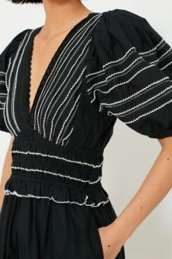 Black Mable Cambric Puff Sleeve Midi Dress -MOTHER || Veronica Beard Shop Rs8MYiTkt56F2n8eL0O5uJNGpGgjL3xw 1