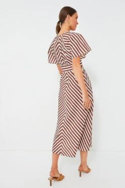 Deep Spice Sorrento Stripe Tie Dress -MOTHER || Veronica Beard Shop SKU44E2xvq9jiZkEaomLJMQ10rtFkrco 1