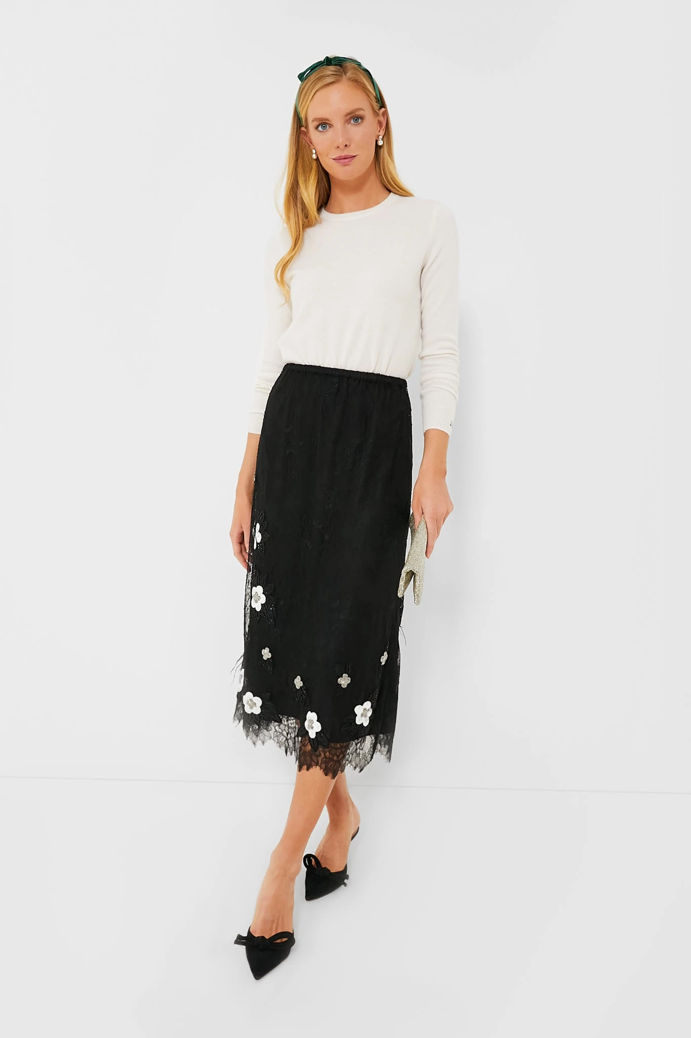 Black Bethany Lace Midi Skirt 4 Black Bethany Lace Midi Skirt - Image 2