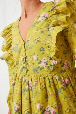 Green Floral Ruffle Reese Mini Dress -MOTHER || Veronica Beard Shop UR3GLtozN1w54tpP1RYZBPJQwSvOO9ep 1