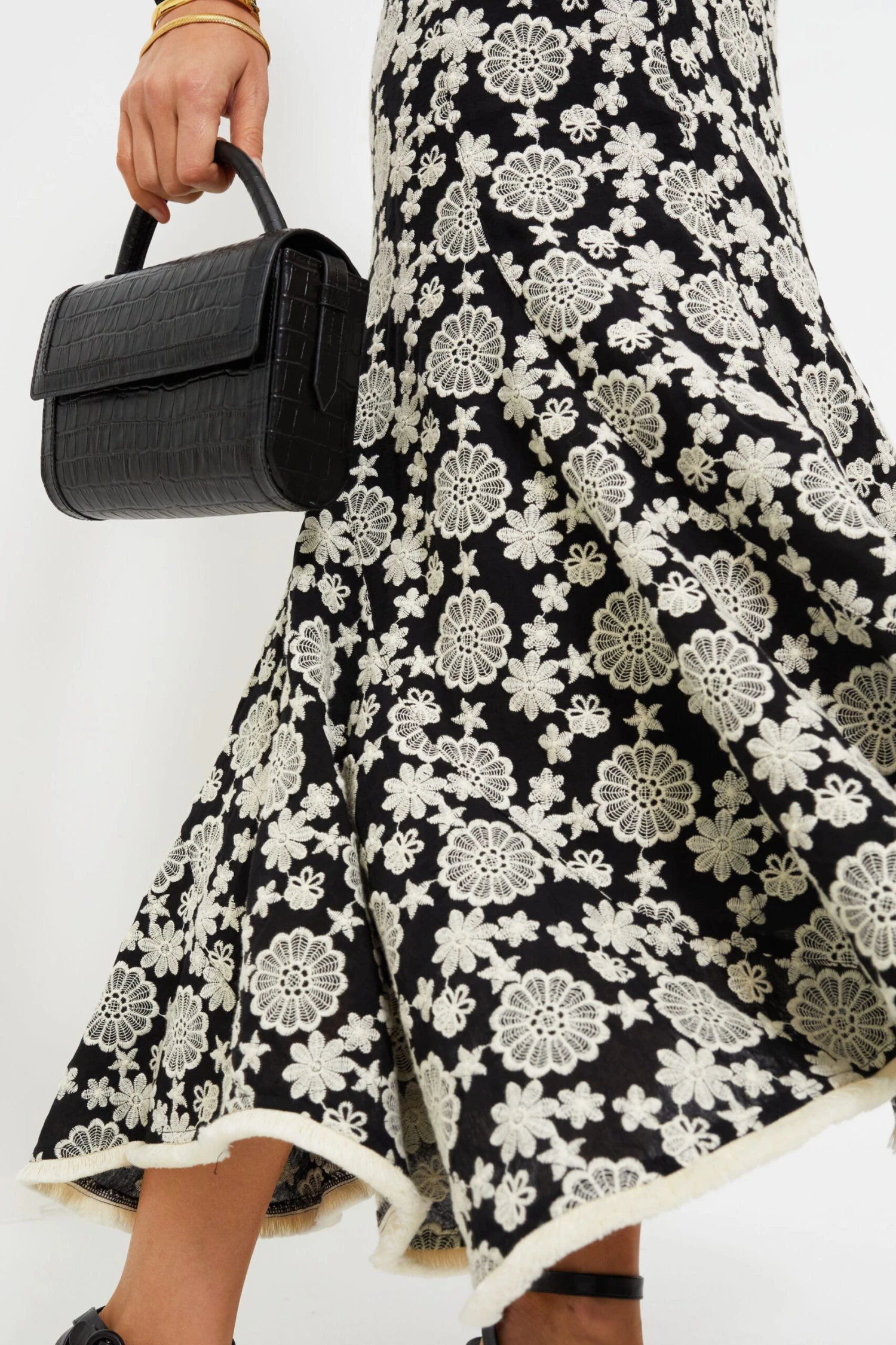 Black & Ivory Eyelet Violet Maxi Skirt 8 Black & Ivory Eyelet Violet Maxi Skirt - Image 6