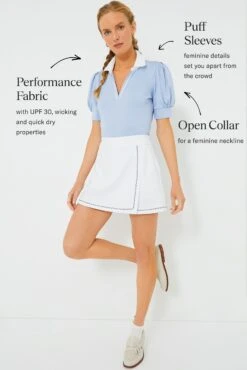 Light Blue Puff Sleeve Caroline Polo -MOTHER || Veronica Beard Shop YYPAtu6RX6fx4pw7VNSeZ9WybuJRqdyH 1