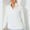 White Carver Quarter Zip Tee 1 White Carver Quarter Zip Tee -MOTHER || Veronica Beard Shop Z88MMLQ6GREqFtL4BF7Tdgg8lFag0uWa 1