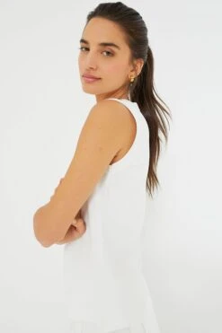 White Cotton Sasha Tank -MOTHER || Veronica Beard Shop a9JvahUAvz3clXw0L7vpUIODMt9LFTAq 1