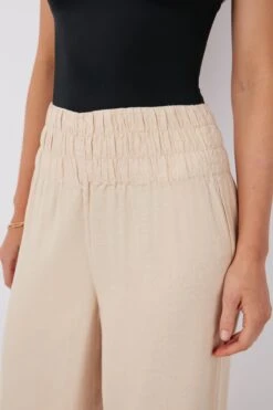 Sand Air Linen Smocked Pants -MOTHER || Veronica Beard Shop aIr2JlYwToyZP884xpaW2lru6JnaulVC 1