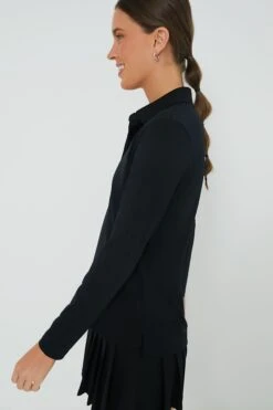 Black Long Sleeve Caroline Polo -MOTHER || Veronica Beard Shop af9NBzY2Q5GkjCl1Z3EsTYNbk7gx9Ml0 1