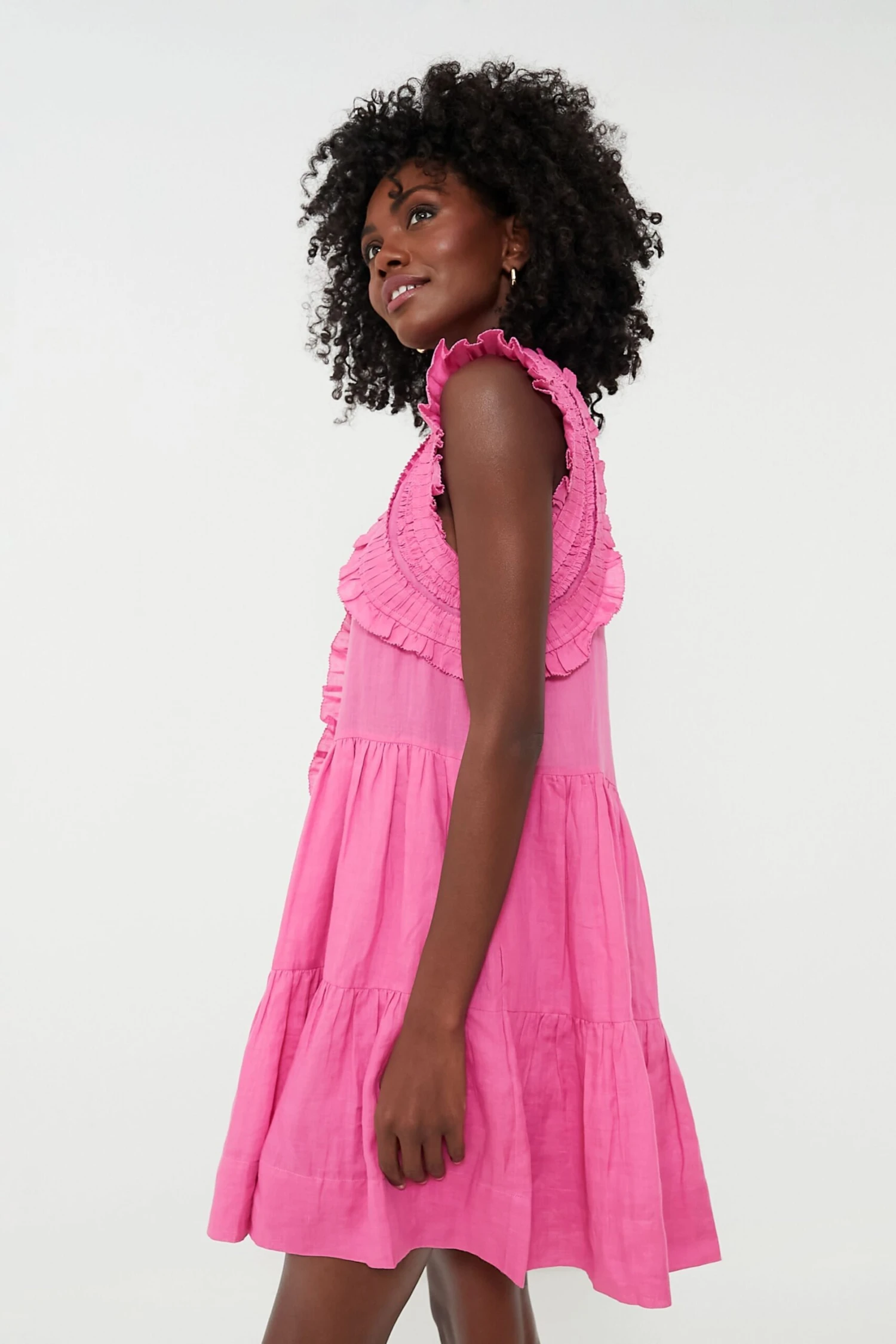 Pink Cole Smocked Flutter Sleeve Dress 5 Pink Cole Smocked Flutter Sleeve Dress - Image 3