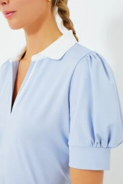 Light Blue Puff Sleeve Caroline Polo -MOTHER || Veronica Beard Shop cHM2xELwZJRGVwLTfyG0Z6CTxbmxDZr2 1
