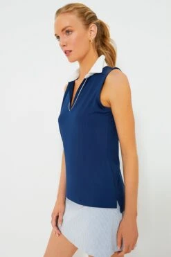 Navy Sleeveless Caroline Polo -MOTHER || Veronica Beard Shop eIOd8WGSpk8994GYz0oKWLO8do2qfCNV 1