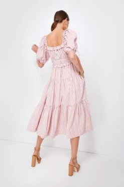 Pink Striped Brielle Midi Dress -MOTHER || Veronica Beard Shop en1SS389QNtKbUradQ4okaUnEx3VzRvJ 1