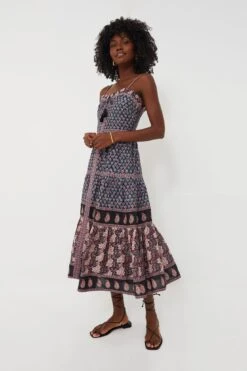 Donna Print Sleeveless Midi Dress