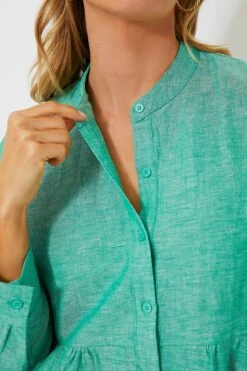 Sea Green Linen Lydell Maxi Dress -MOTHER || Veronica Beard Shop h5Ls3sb0ZqrBFysNLznT3uvpW6RySOkR 1