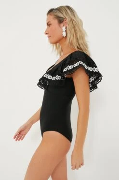 Black Katya Embroidered One Piece -MOTHER || Veronica Beard Shop hcSASN0llzZ2DonoY1zZtiCAwgYfFHvQ 1