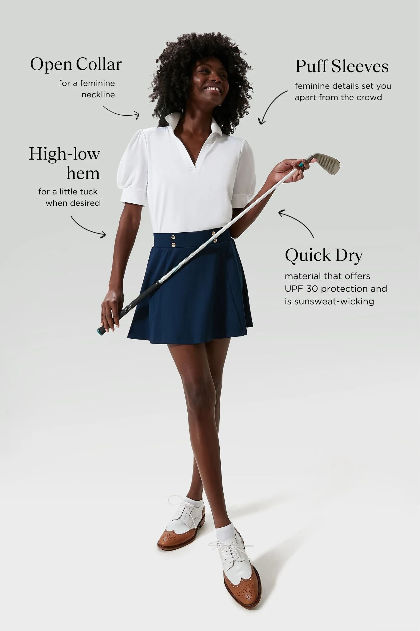 White Puff Sleeve Caroline Polo 9 White Puff Sleeve Caroline Polo - Image 7