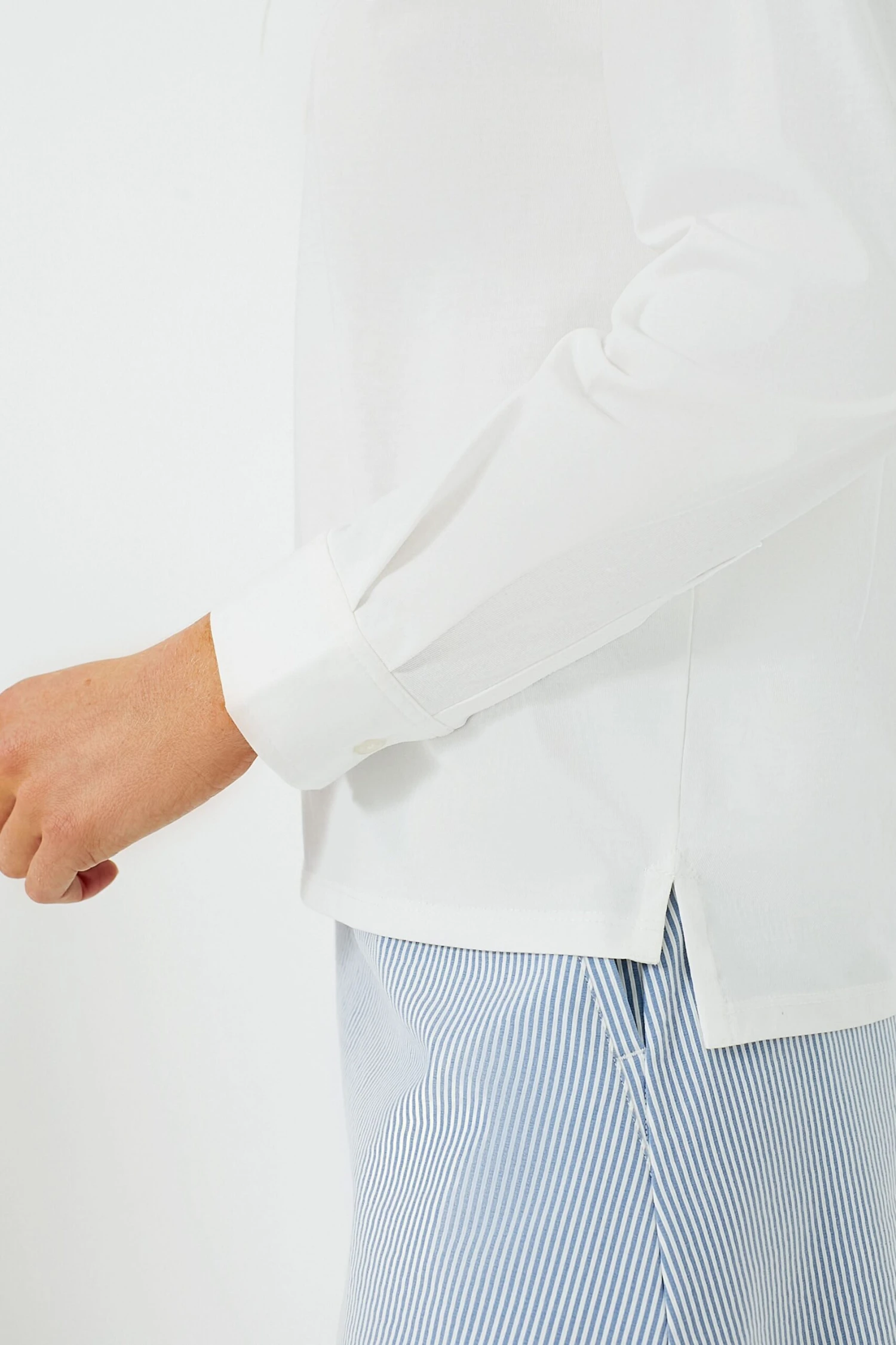 White Long Sleeve Performance Cotton Harrison Polo 8 White Long Sleeve Performance Cotton Harrison Polo - Image 6