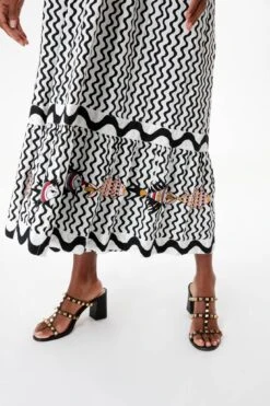 Black Ripple Tie Strap Smocked Straight Midi Dress -MOTHER || Veronica Beard Shop l5hazwIxlEZCnmEiWeiJRqk4vVkDBeMV 1