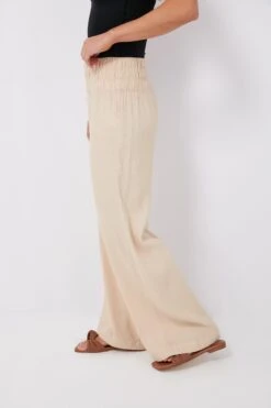 Sand Air Linen Smocked Pants -MOTHER || Veronica Beard Shop nw6n37n0aP6zZdPed3wUoEF6XNbfpKTj 1