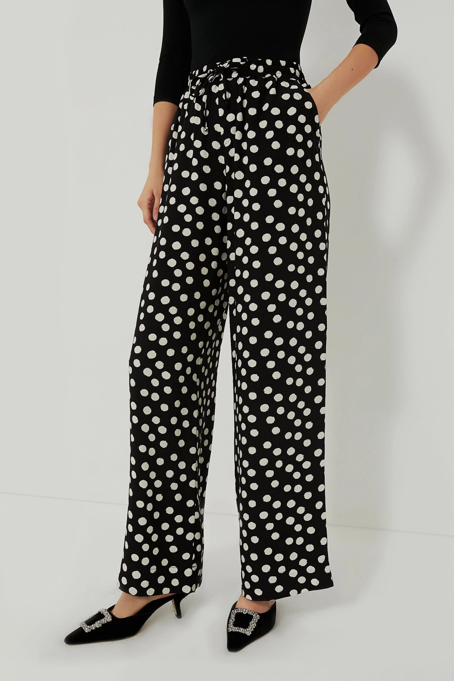 Painterly Dots Black Sharon Pants 3 Painterly Dots Black Sharon Pants
