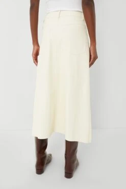 Ecru Vegan Leather Midi Skirt -MOTHER || Veronica Beard Shop qzk8snwmVgt41hC9MVkMUwbuo3nje7uD 1