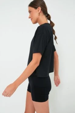 Black Cropped Ryan Boyfriend Tee -MOTHER || Veronica Beard Shop ugOMQYbnuT8MapldUQq3BSnGrgC64TgP 1