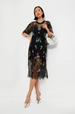 Multi Sequin Bethany Lace T-Shirt Dress