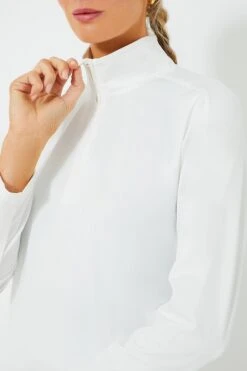 White Carver Quarter Zip Tee 12 White Carver Quarter Zip Tee -MOTHER || Veronica Beard Shop w2nqgcSf0oReBTQpIQzZ9Xcm96pC45aw 1