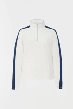 White And Navy Carver Quarter Zip Tee -MOTHER || Veronica Beard Shop z36zB3z2ZR7JFaQRL5UUzTbfaNWyiNGR 1